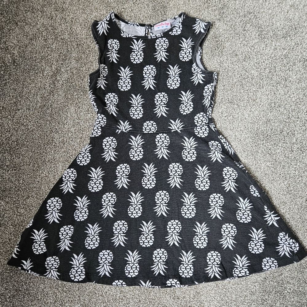$5 In A Bundle! 6x/7 Samantha Says Black Knit Pinapple Print A-Line Dress